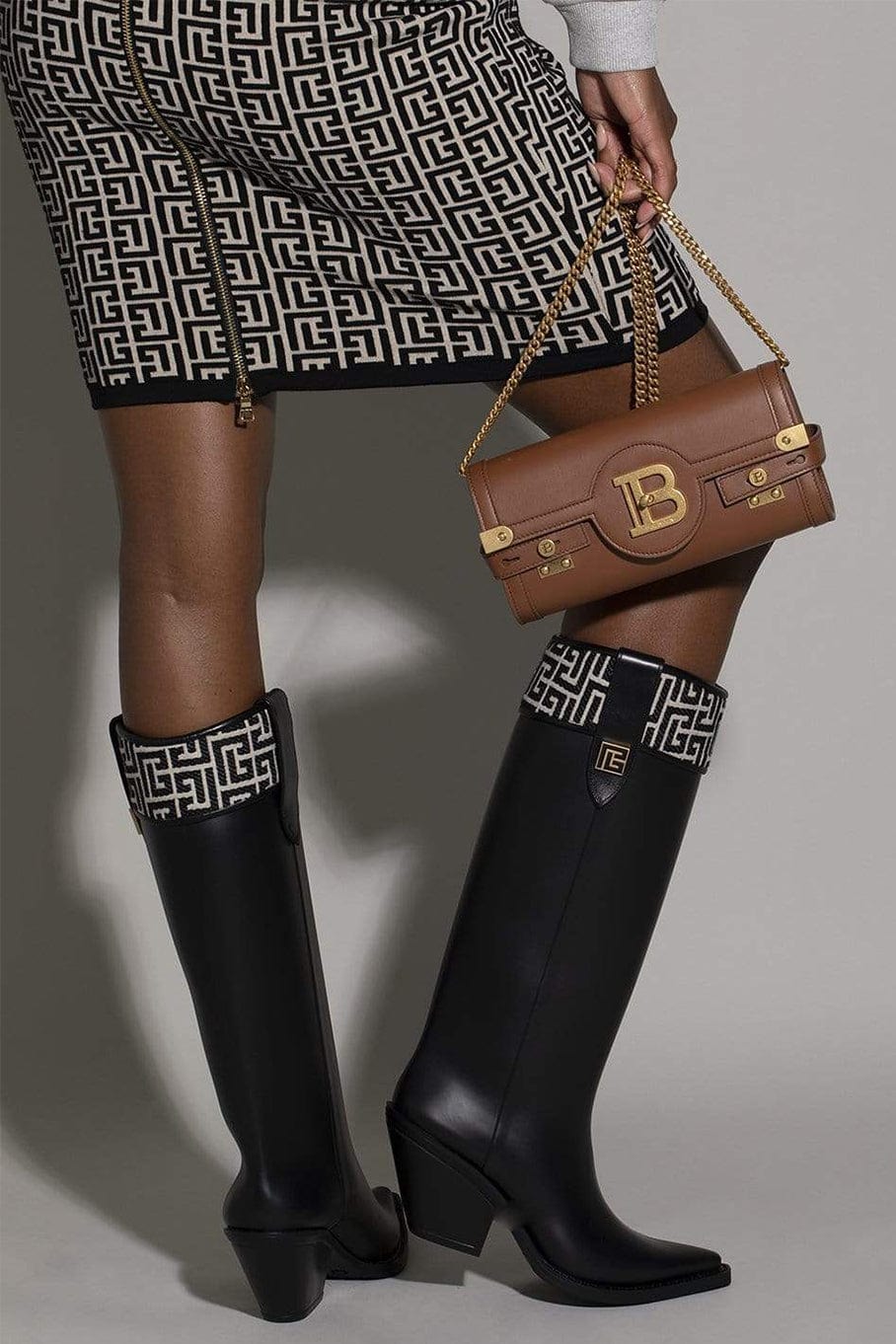 BALMAIN-Black Rubber Tess Boots-