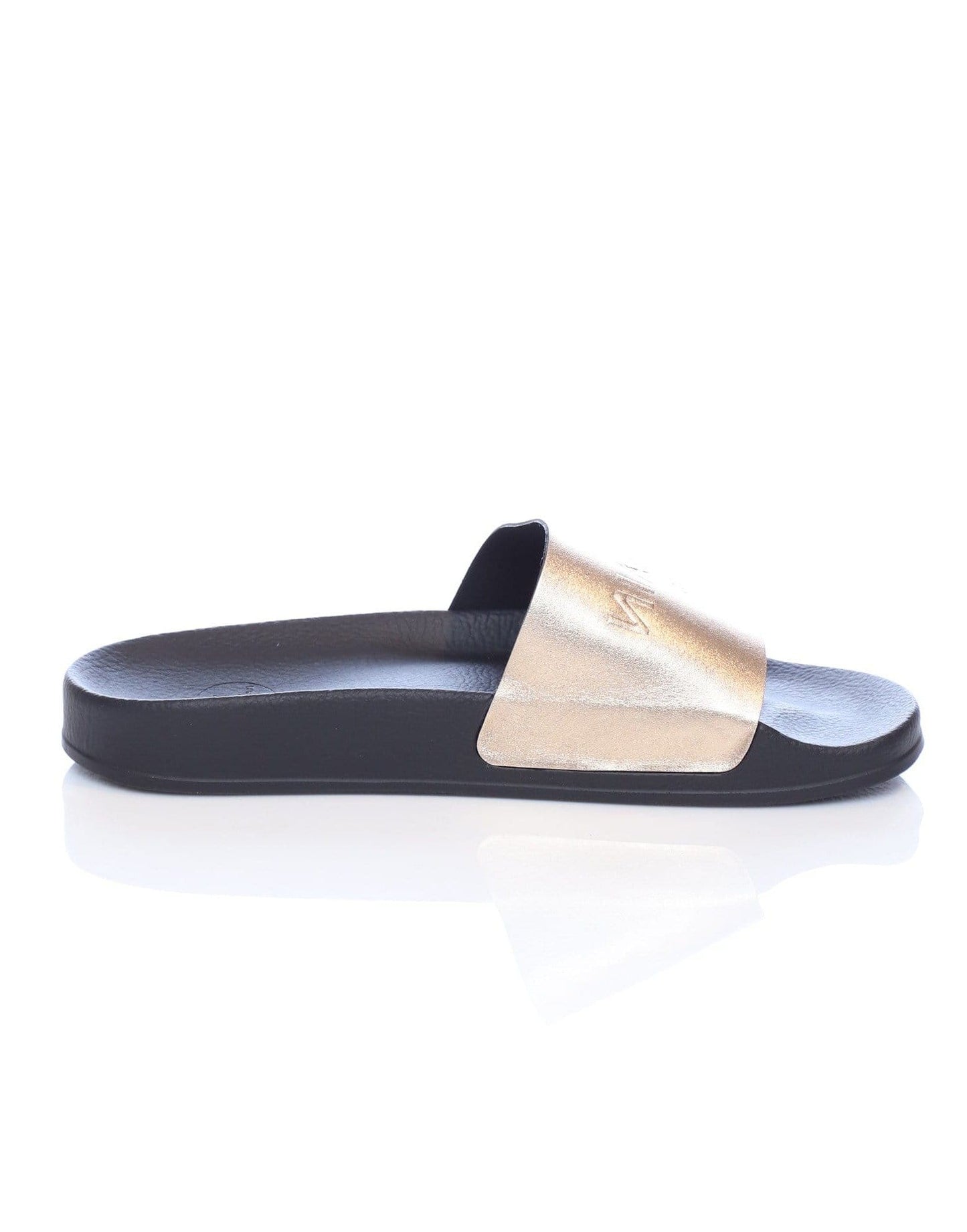 BALMAIN-Golden Leather Calypso Flat Sandals-
