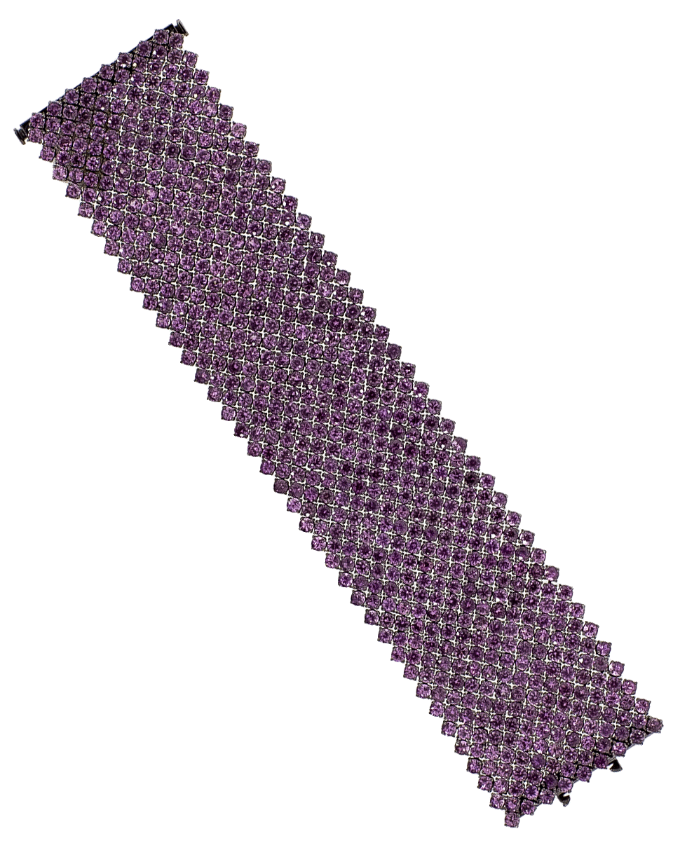 BAYCO-Pink Sapphire Wide Bracelet-BLACK GOLD