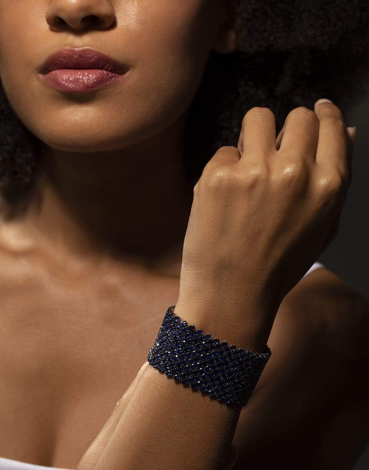 BAYCO-Wide Sapphire Bracelet-BLACK GOLD
