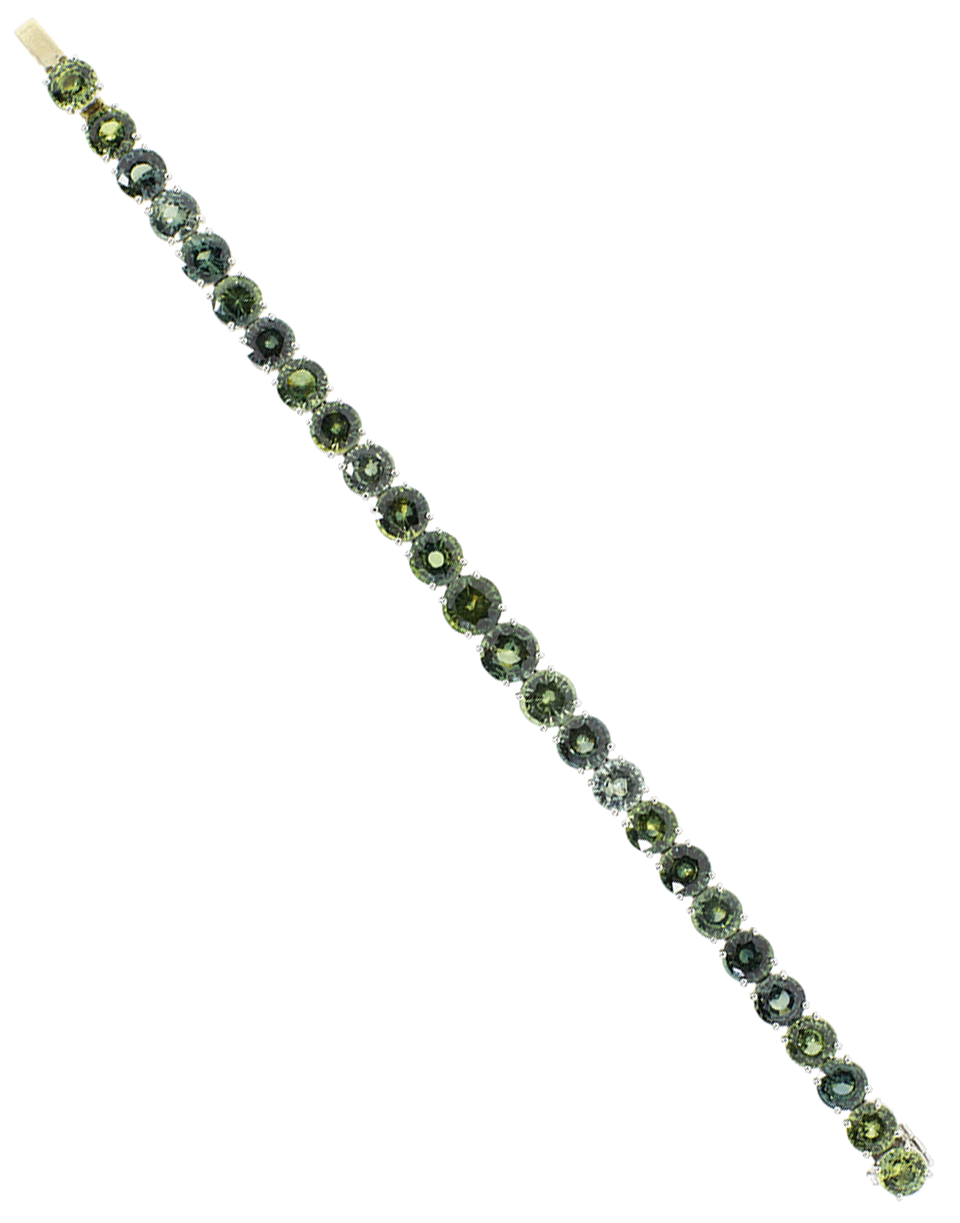 BAYCO-Green Sapphire Bracelet-PLATINUM