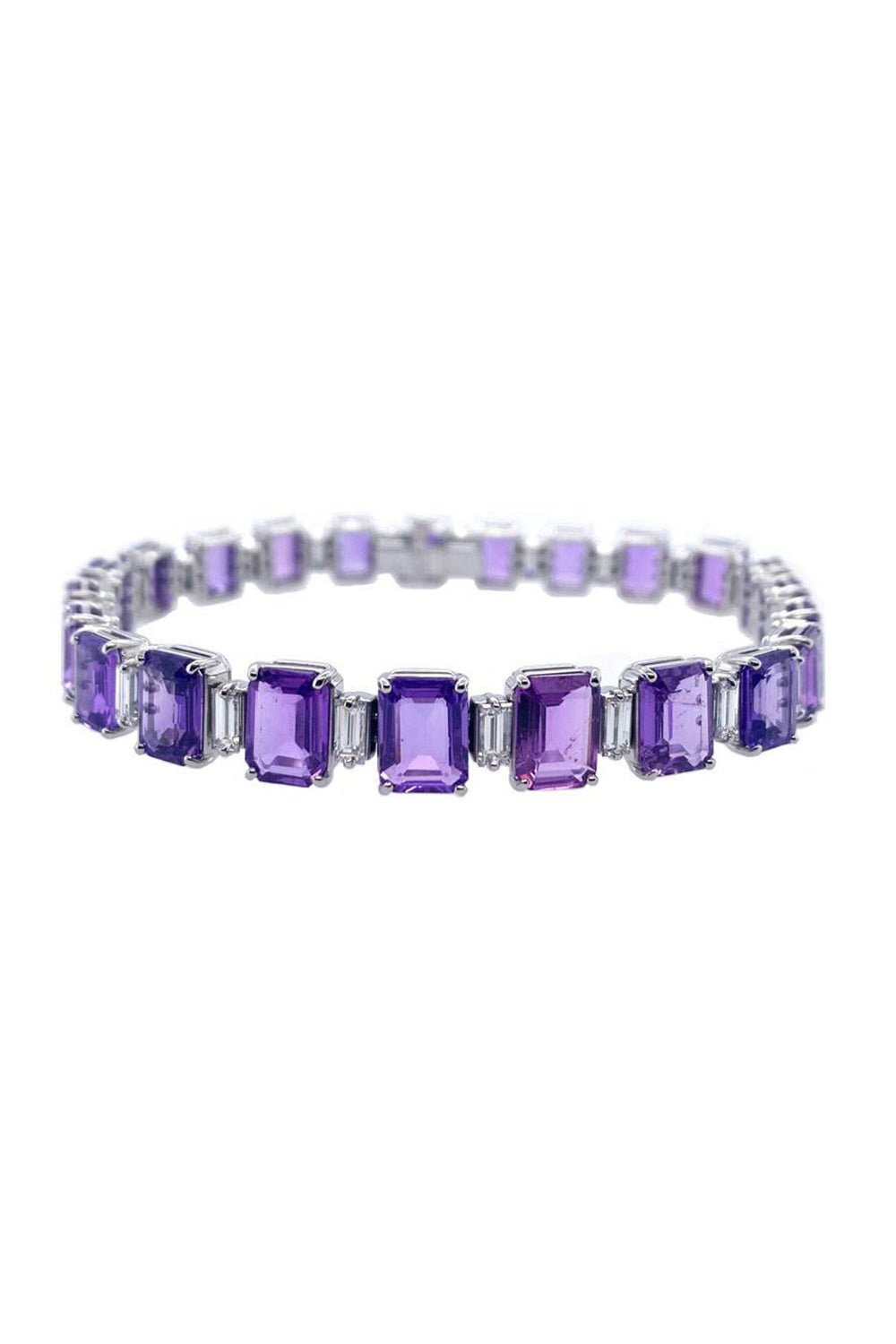 BAYCO-Purple Sapphire Diamond Bracelet-PLATINUM