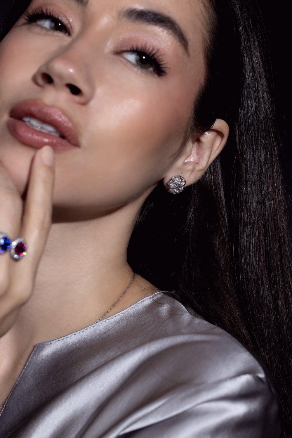 BAYCO-Cupola Diamond Earrings-PLATINUM