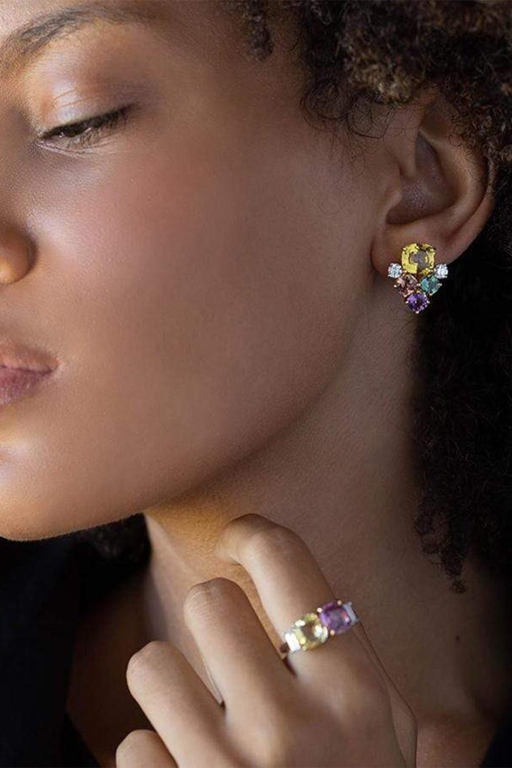 BAYCO-Yellow Sapphire Earrings-PLATINUM