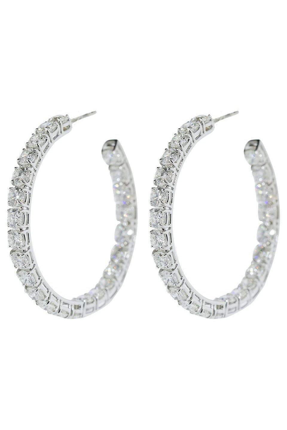 BAYCO-Small Diamond Hoops-WHITE GOLD