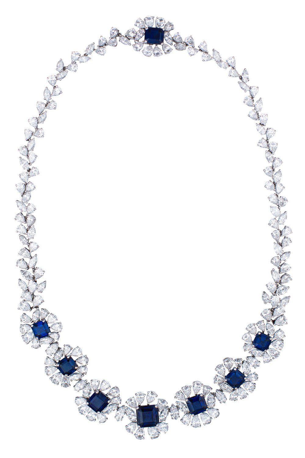 BAYCO-Sapphire Diamond Necklace-PLATINUM