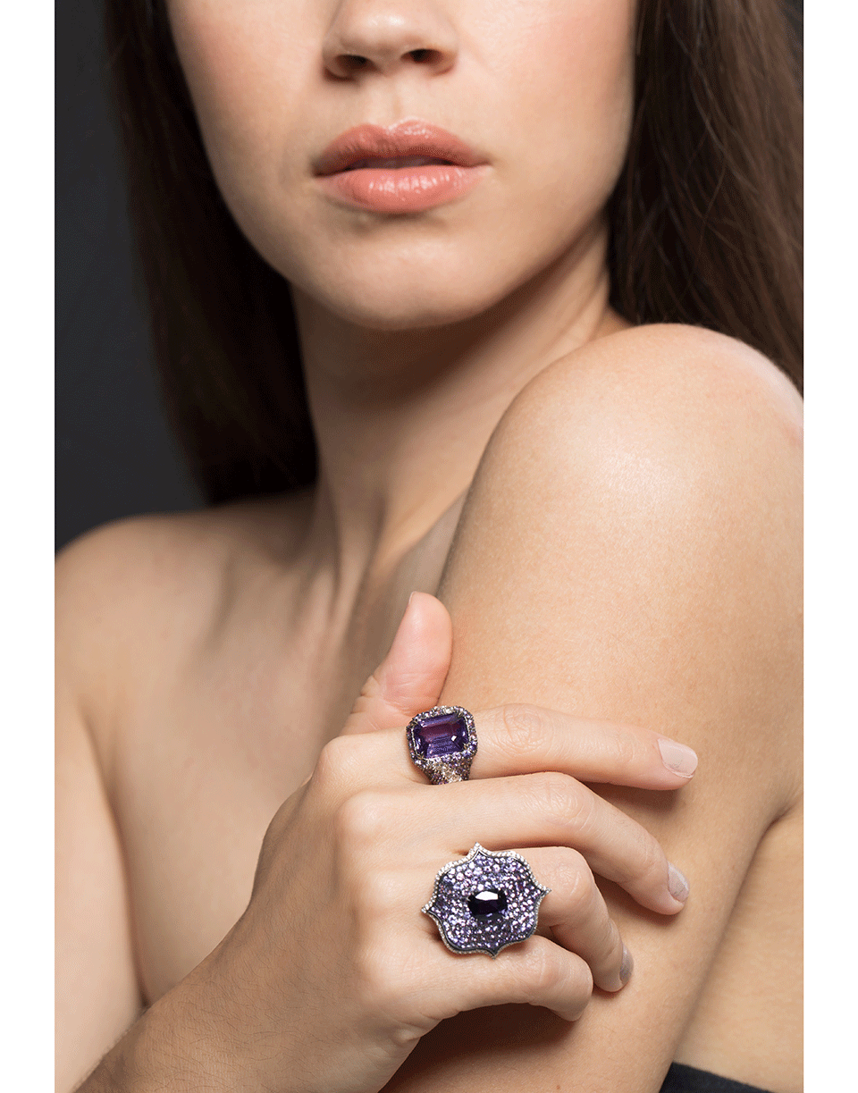 BAYCO-Purple Sapphire and Diamond Ring-BLCKGOLD