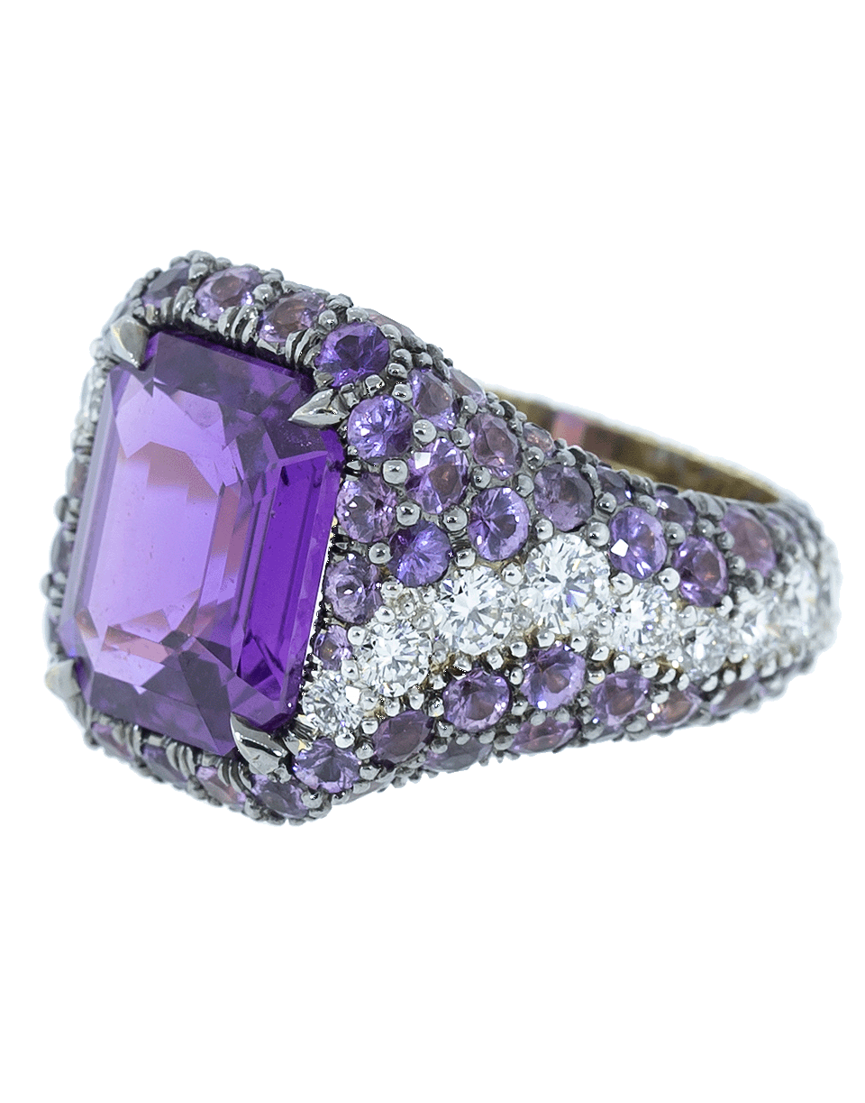 BAYCO-Purple Sapphire and Diamond Ring-BLCKGOLD
