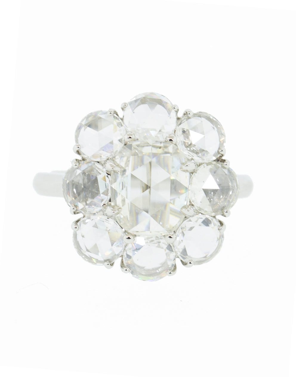 BAYCO-Oval Rose Cut Diamond Ring-PLAT
