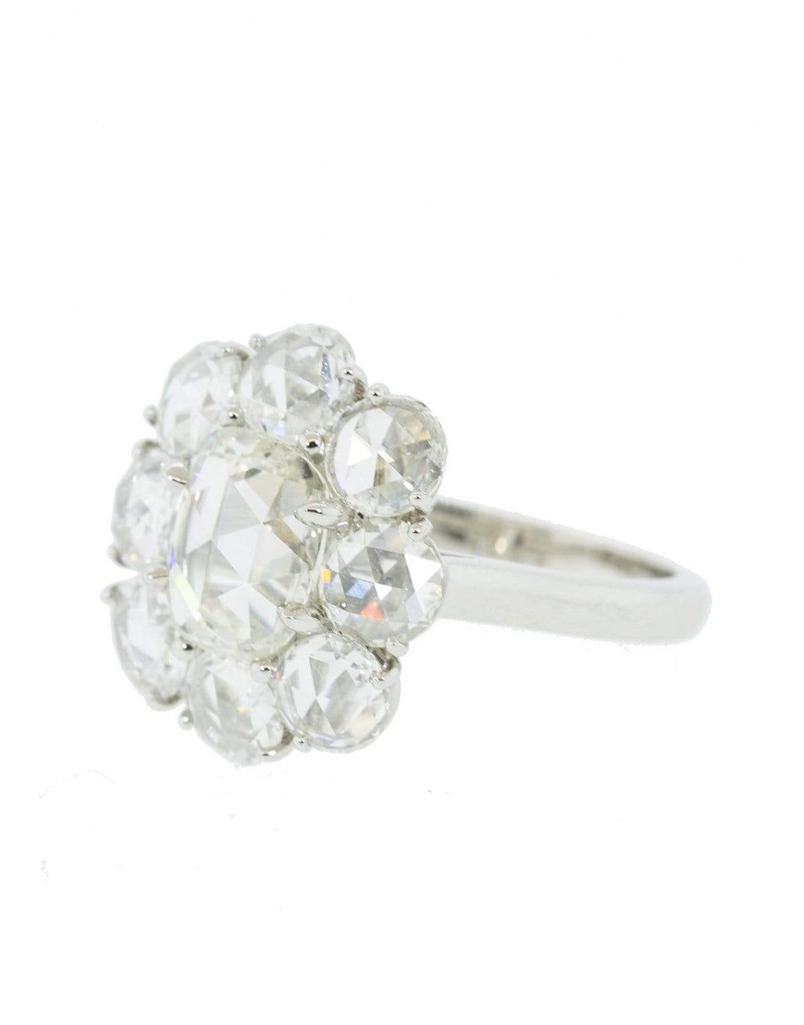 BAYCO-Oval Rose Cut Diamond Ring-PLAT
