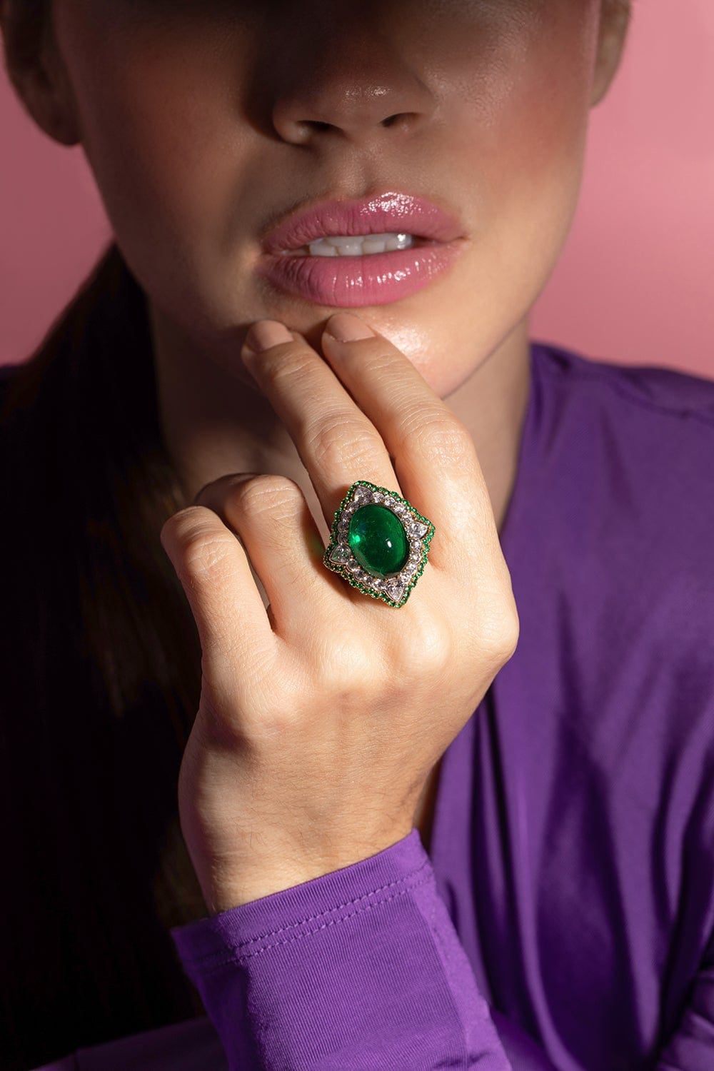 BAYCO-Zambian Emerald Ring-PLATINUM