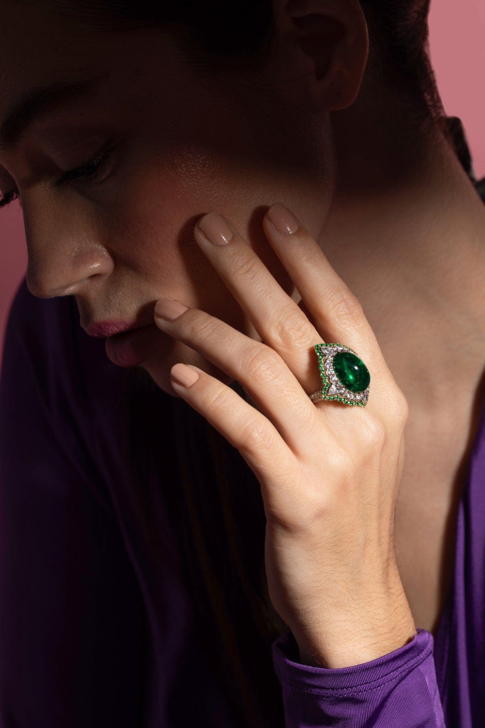 BAYCO-Zambian Emerald Ring-PLATINUM