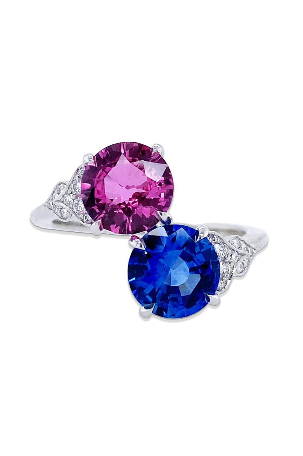 BAYCO-Multi Sapphire Diamond Ring-PLATINUM