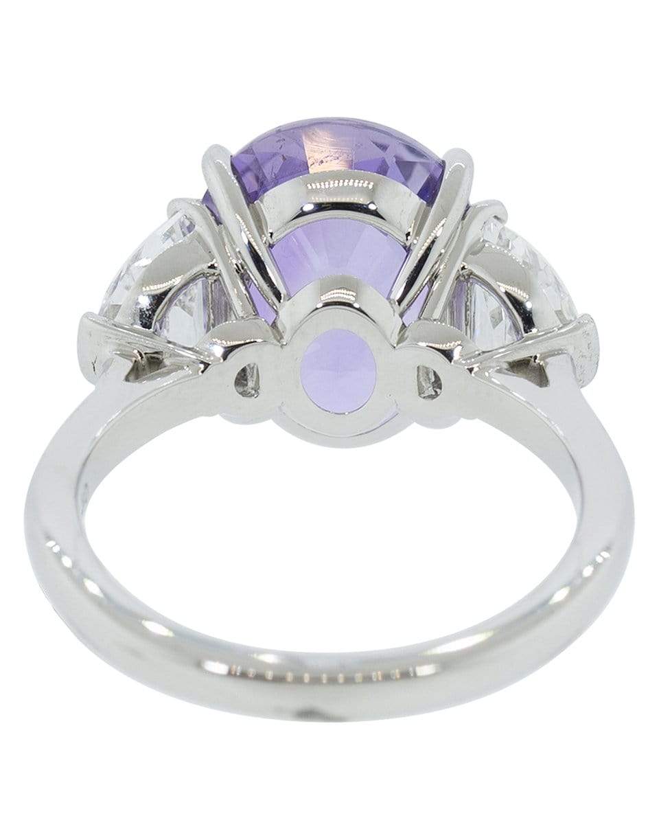 BAYCO-Oval Natural Purple Sapphire and Diamond Ring-PLATINUM
