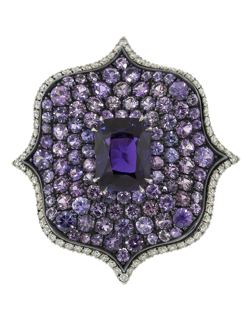 BAYCO-Purple Sapphire and Diamond Lotus Ring-PLATINUM