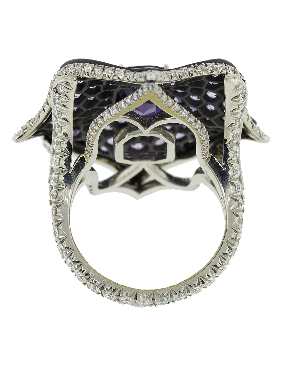 BAYCO-Purple Sapphire and Diamond Lotus Ring-PLATINUM