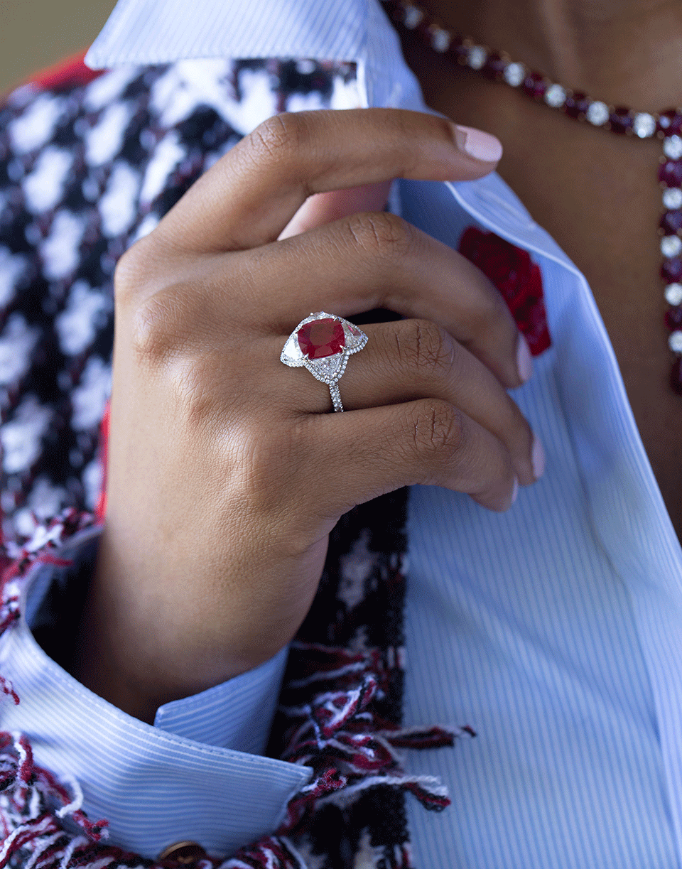 BAYCO-Buremese Ruby Diamond Ring-PLATINUM