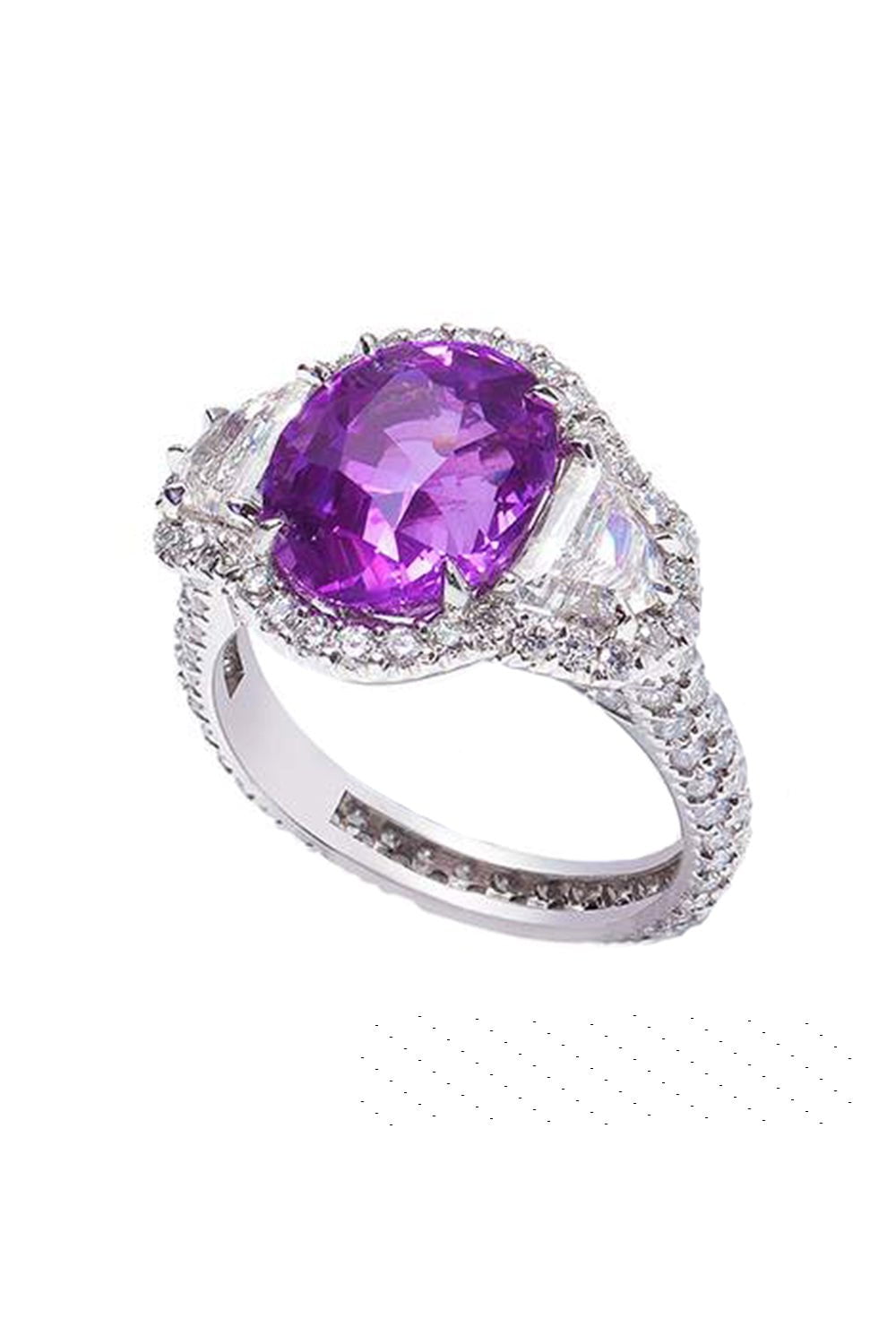 BAYCO-Pink Sapphire Diamond Ring-PLATINUM