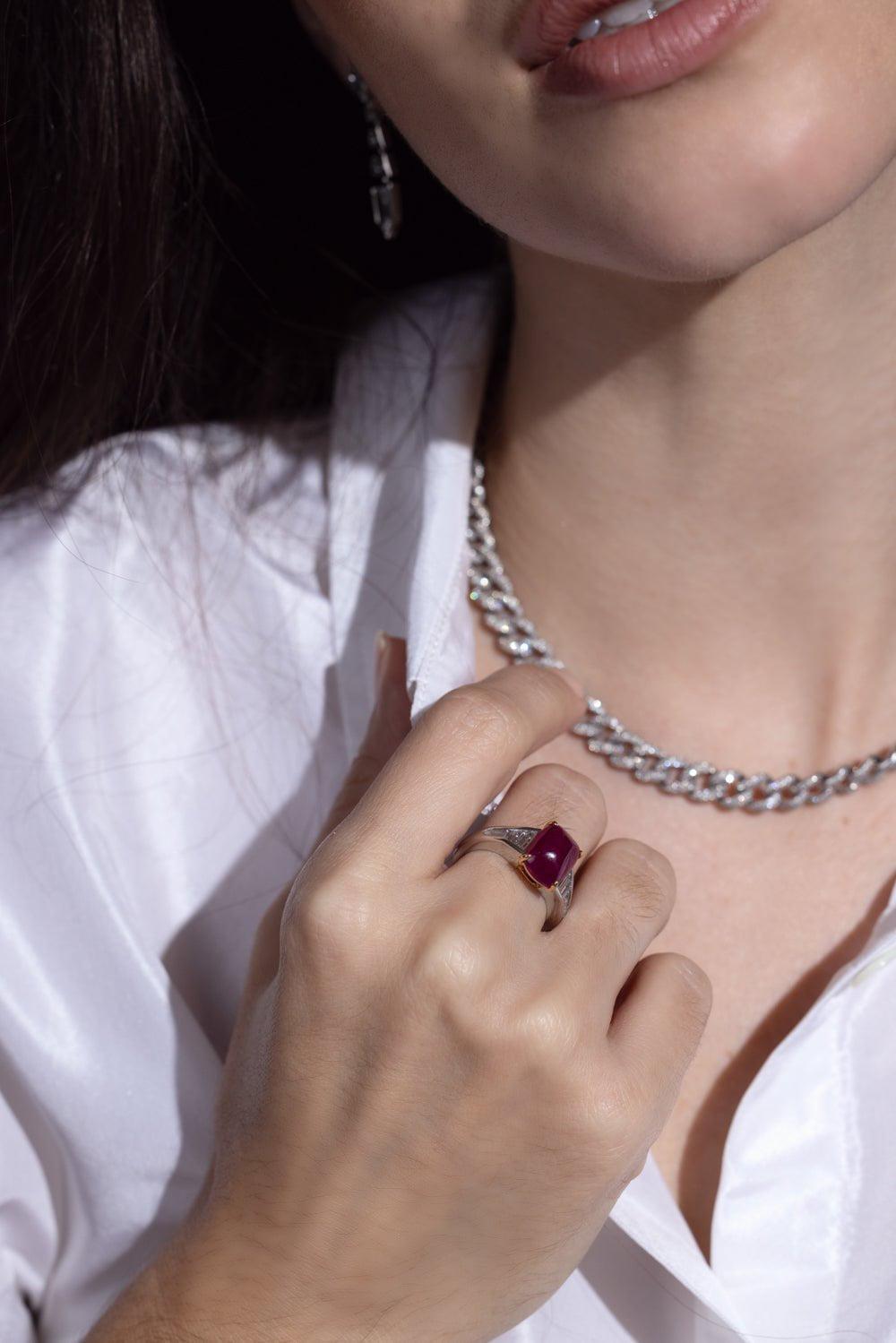 BAYCO-Ruby Diamond Ring-PLATINUM