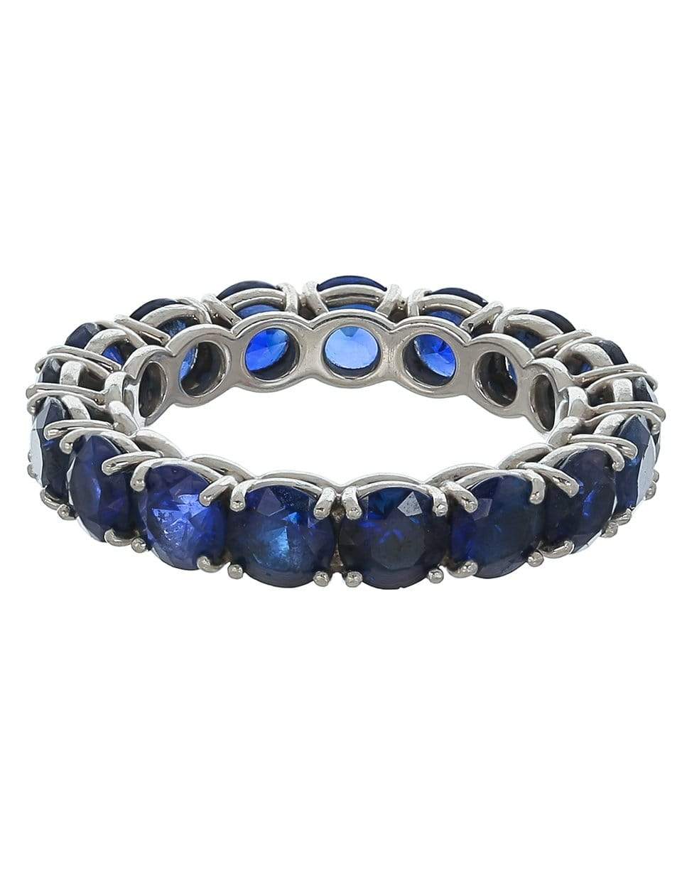 BAYCO-Round Blue Sapphire Eternity Ring-PLATINUM