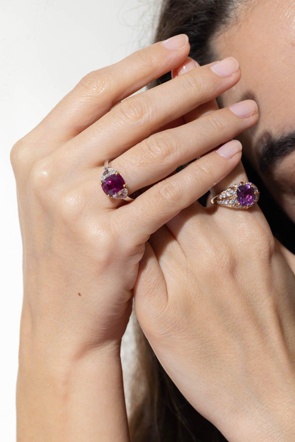 BAYCO-Ruby Diamond Ring-PLATINUM