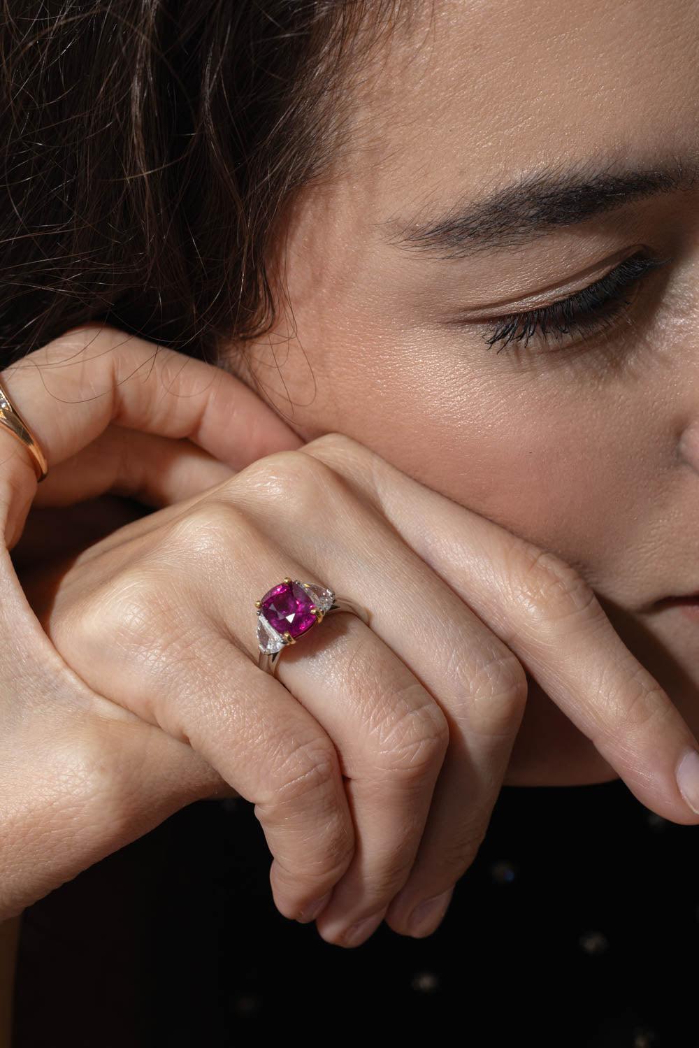 BAYCO-Ruby Diamond Ring-PLATINUM