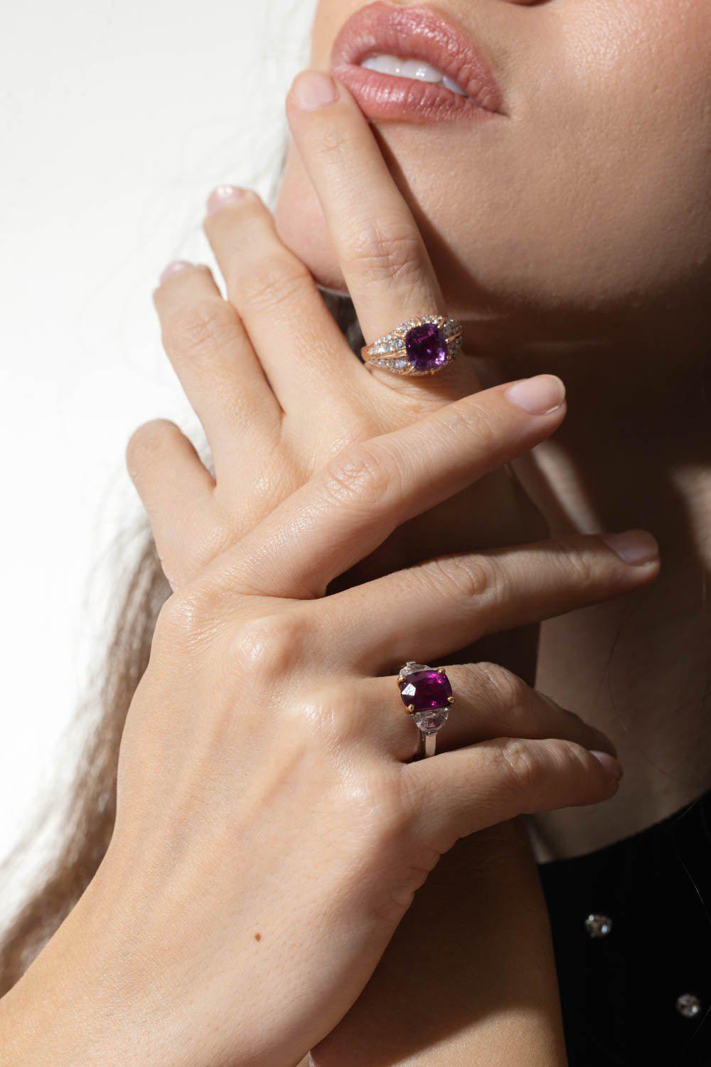 BAYCO-Ruby Diamond Ring-PLATINUM