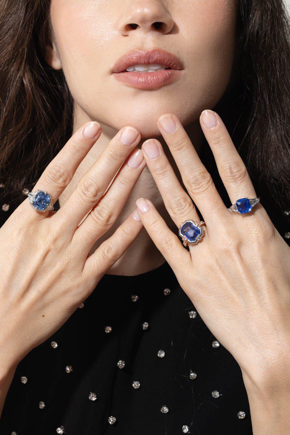 BAYCO-Sapphire Diamond Ring-PLATINUM