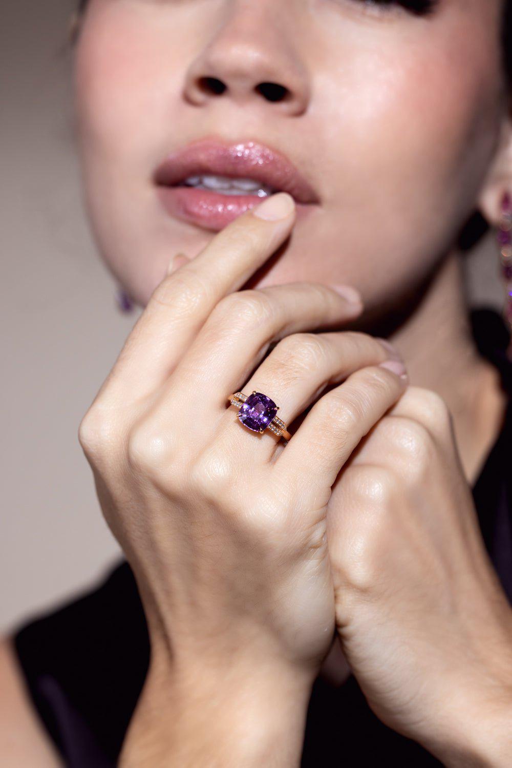 BAYCO-Pink Sapphire Diamond Ring-ROSE GOLD
