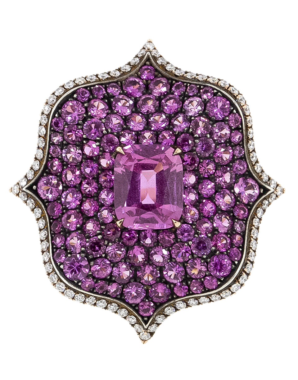 BAYCO-Pink Sapphire Lotus Ring-ROSE GOLD