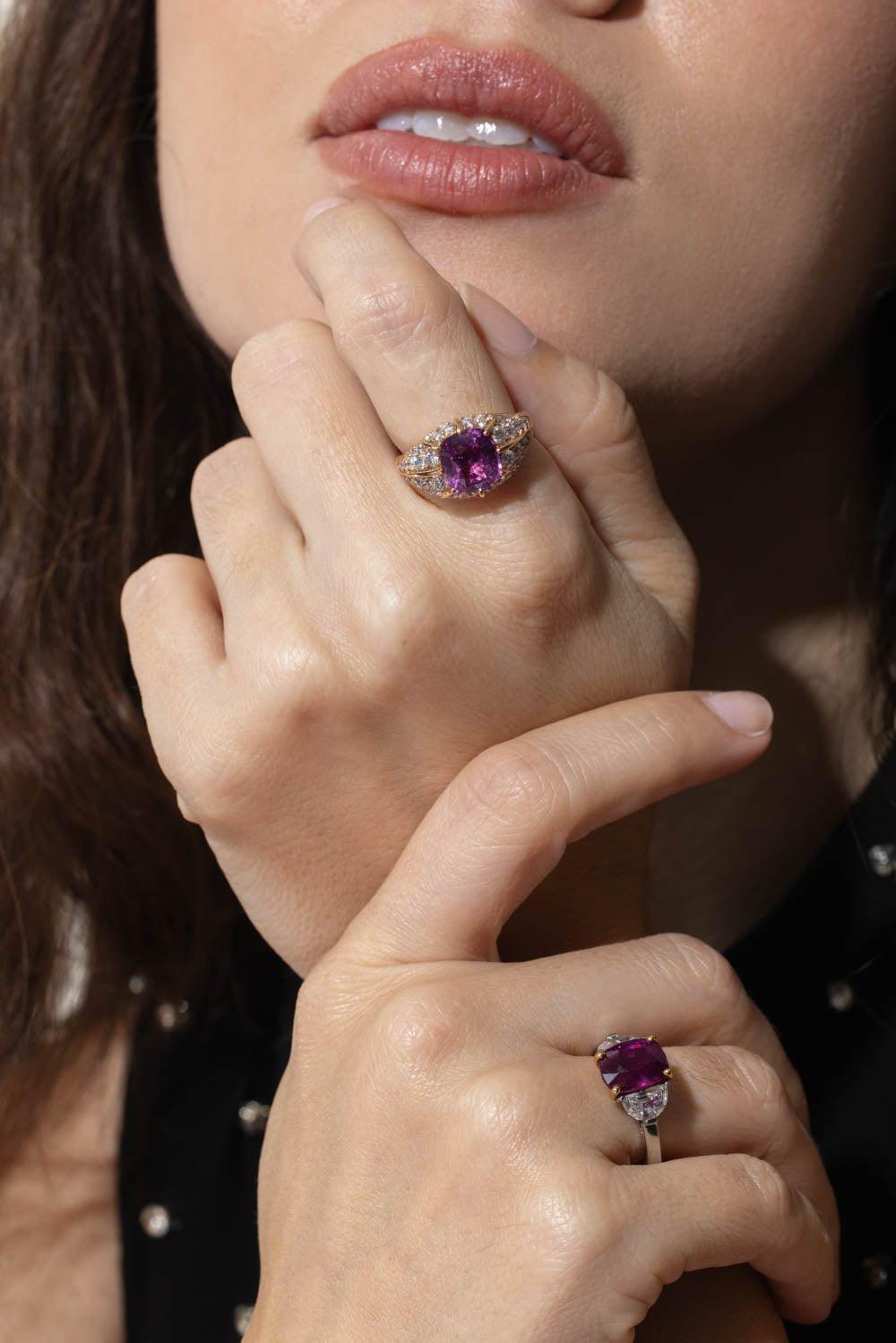 BAYCO-Pink Sapphire Diamond Ring-ROSE GOLD