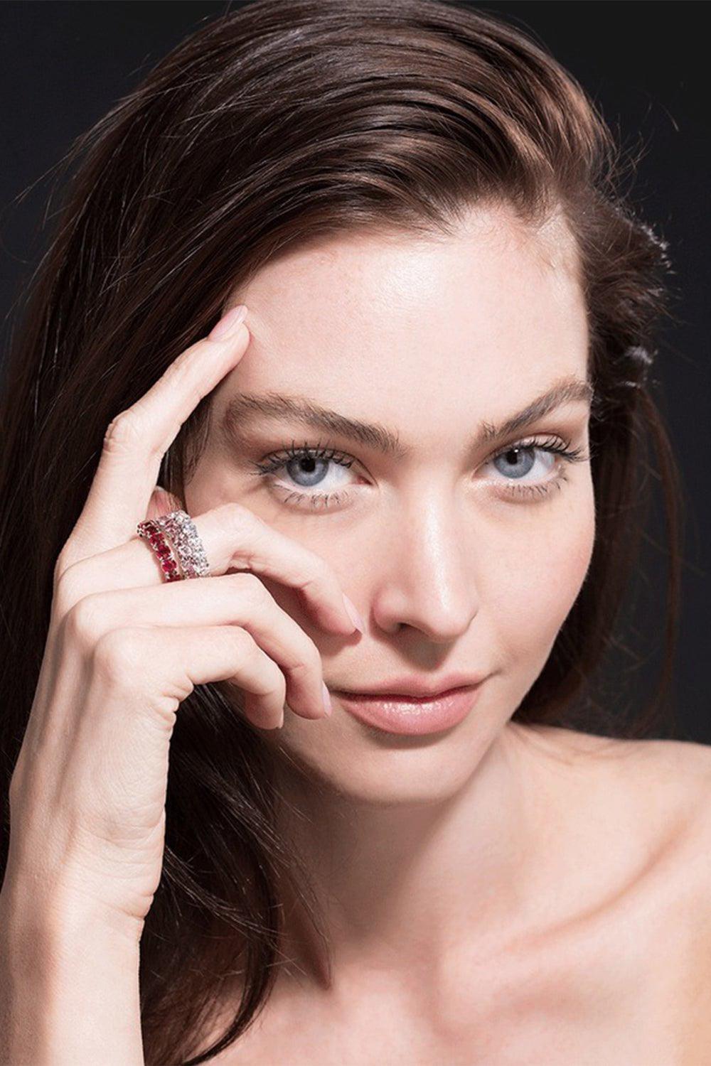 BAYCO-Ruby Eternity Ring-WHITE GOLD
