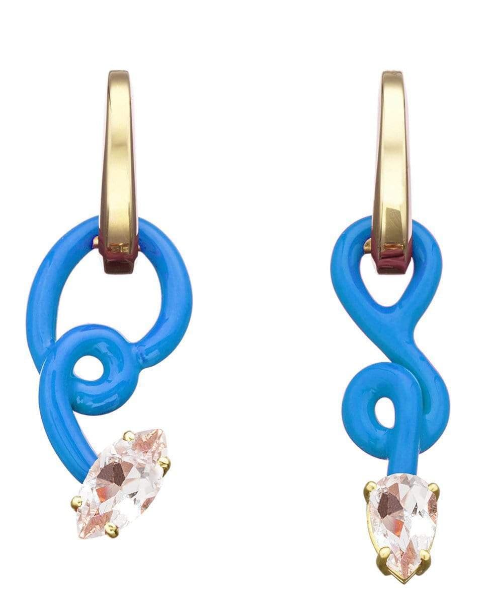 BEA BONGIASCA-Vine Baby Turquoise Hoops-YELLOW GOLD