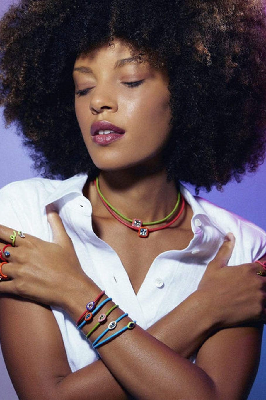 BEA BONGIASCA-Rock Crystal Candy Pop Choker Necklace-YELLOW GOLD