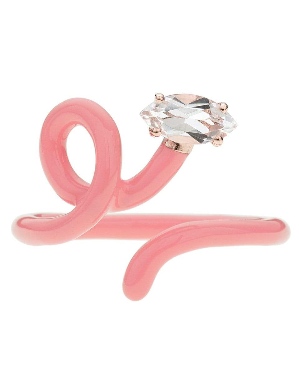 BEA BONGIASCA-Baby Vine Coral Pink Ring-ROSE GOLD
