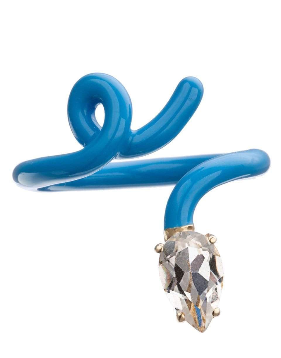 BEA BONGIASCA-Baby Vine Turquoise Enamel Ring-YELLOW GOLD