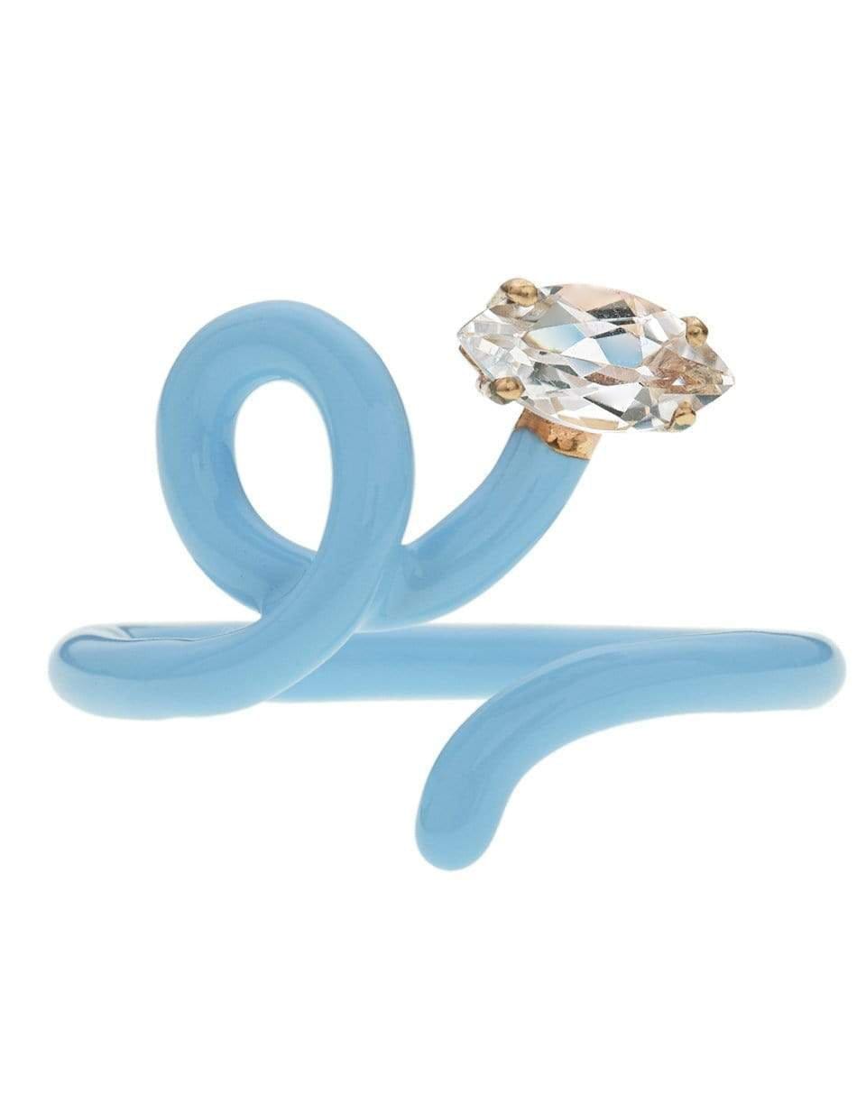 BEA BONGIASCA-Baby Vine Baby Blue Enamel Ring-YELLOW GOLD