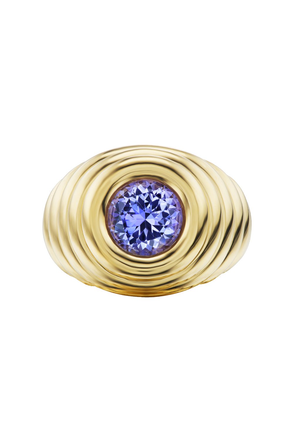 BECK JEWELS-Tanzanite Ripple Ring-YELLOW GOLD