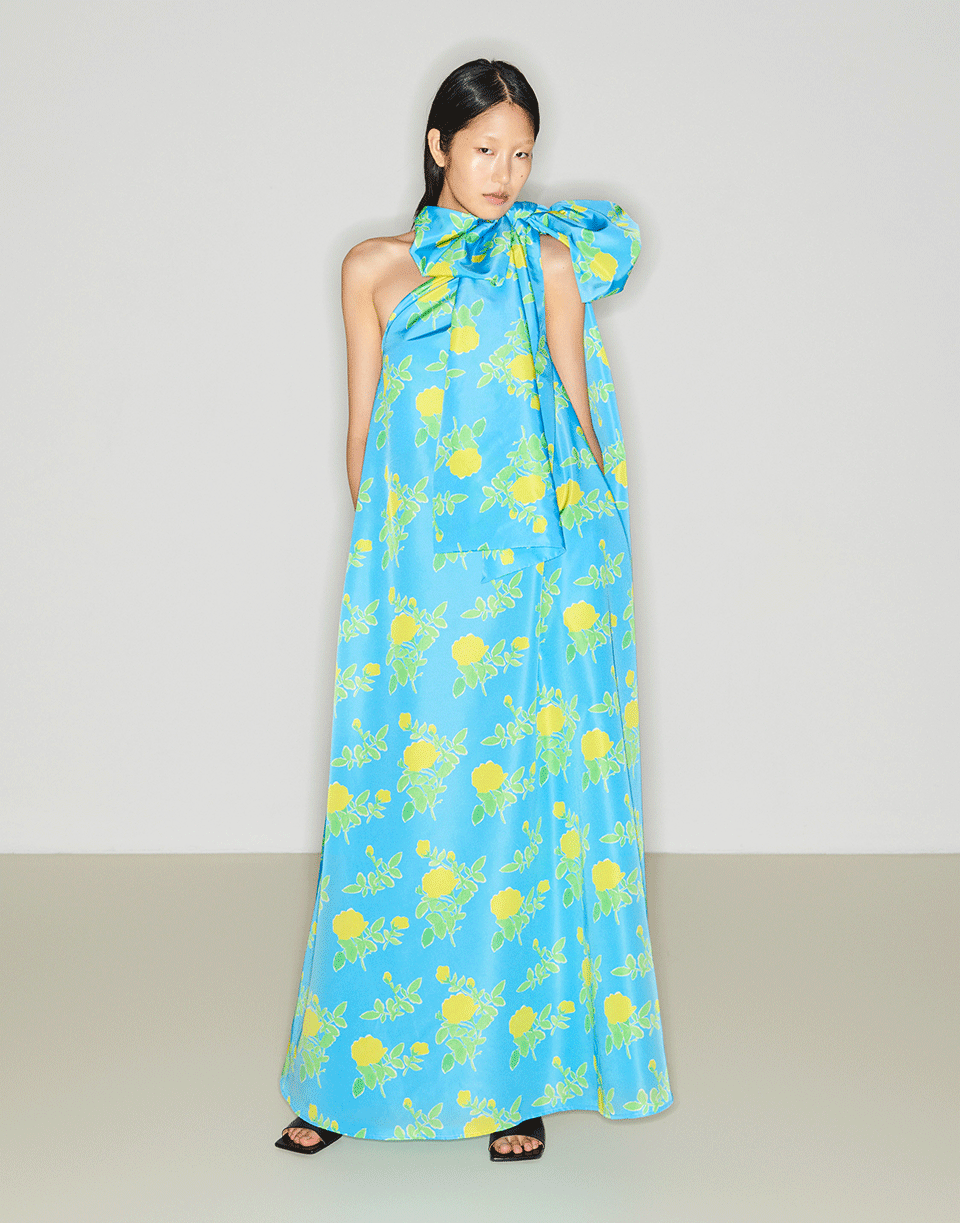 BERNADETTE-One Shoulder Winnie Bow Dress-