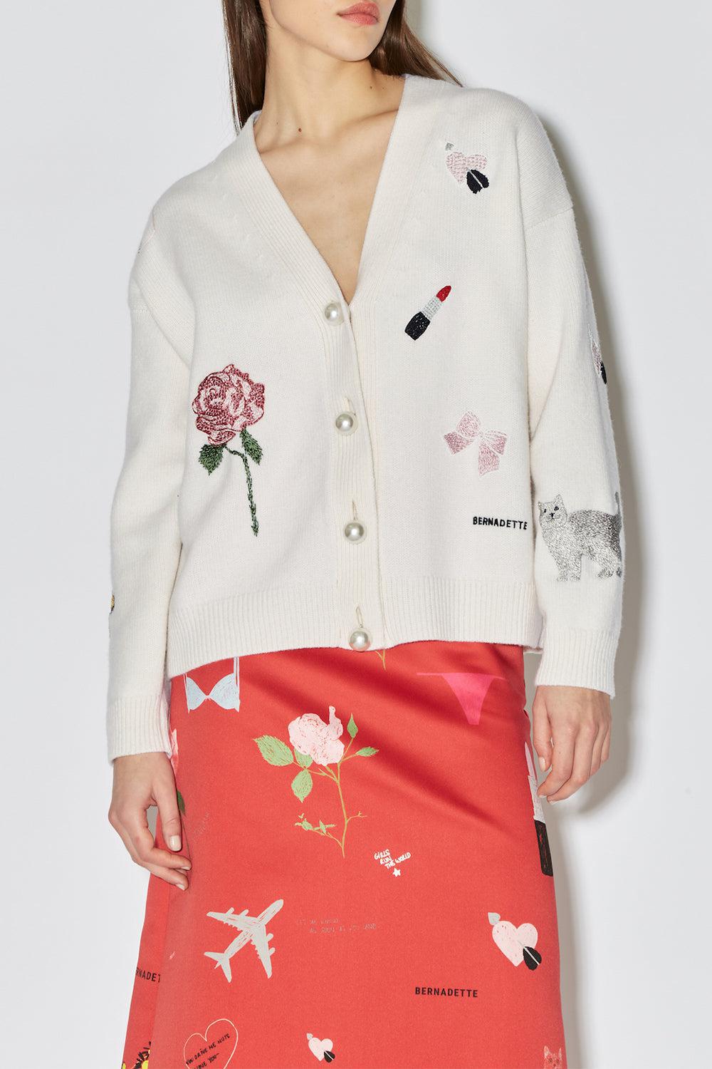 BERNADETTE-Celeste Embroidered Cardigan-