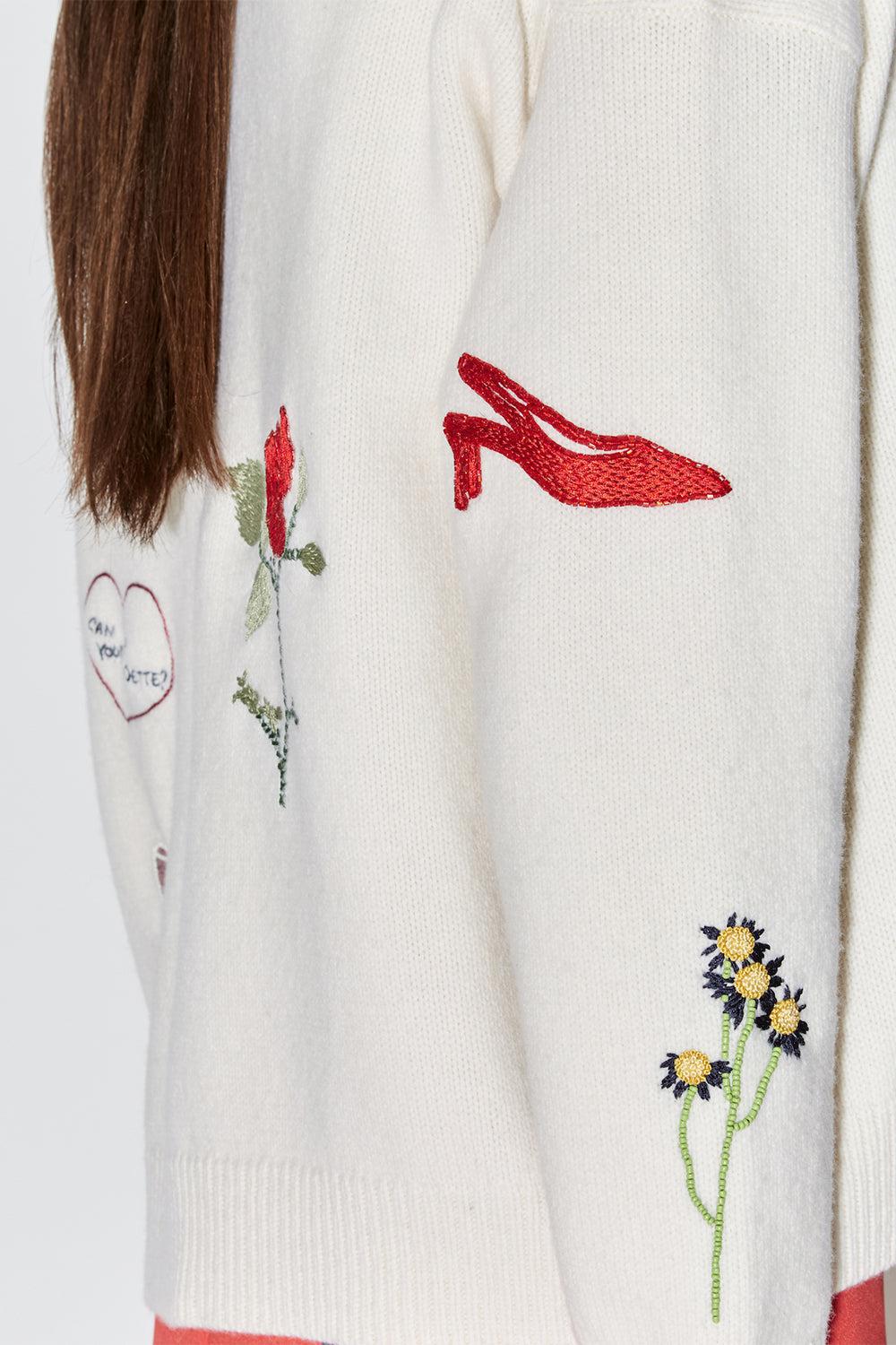 BERNADETTE-Celeste Embroidered Cardigan-