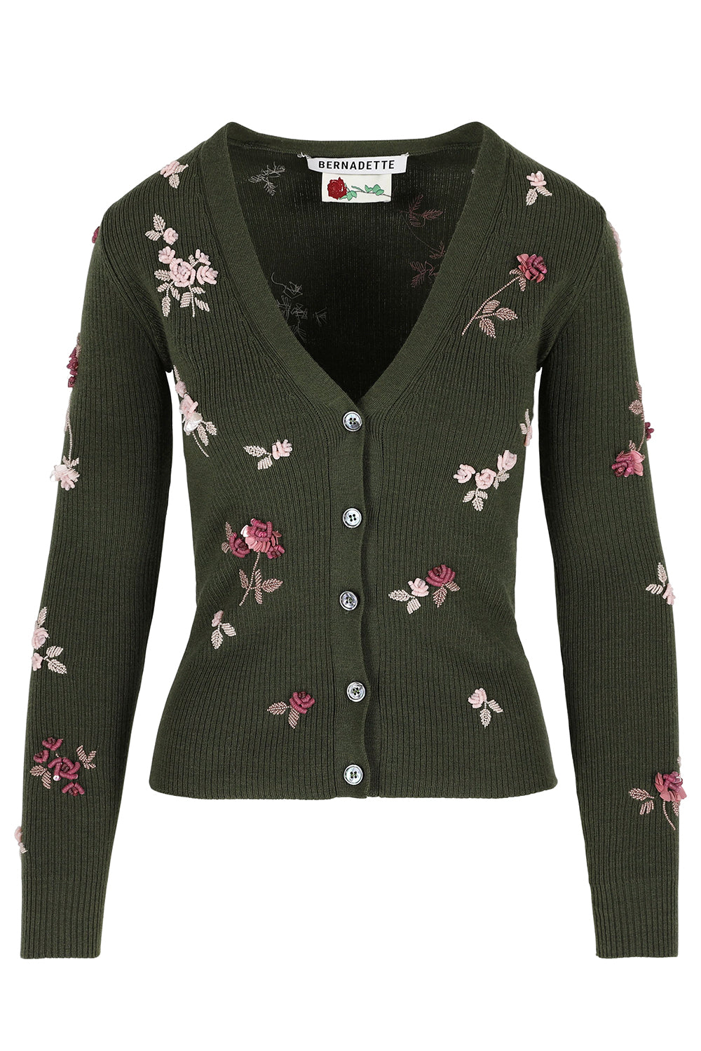  Karybelle Floral Embroidered Cardigan-GREEN-XS-CLOTHINGTOPCARDIGAN-BERNADETTE 