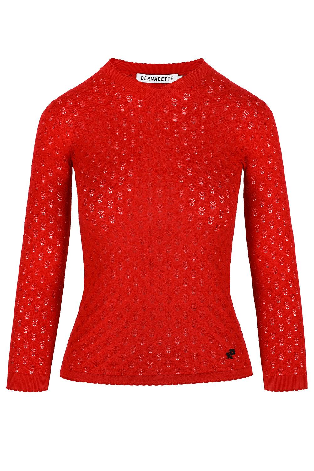 Katt Pointelle Sweater-RED-XS-CLOTHINGTOPKNITS-BERNADETTE