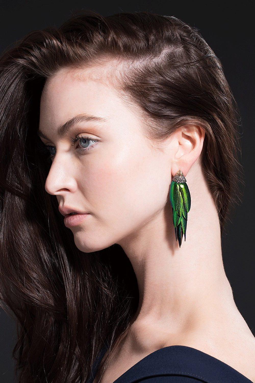 BIBI VAN DER VELDEN-Scarab Bunch Earrings-YELLOW GOLD