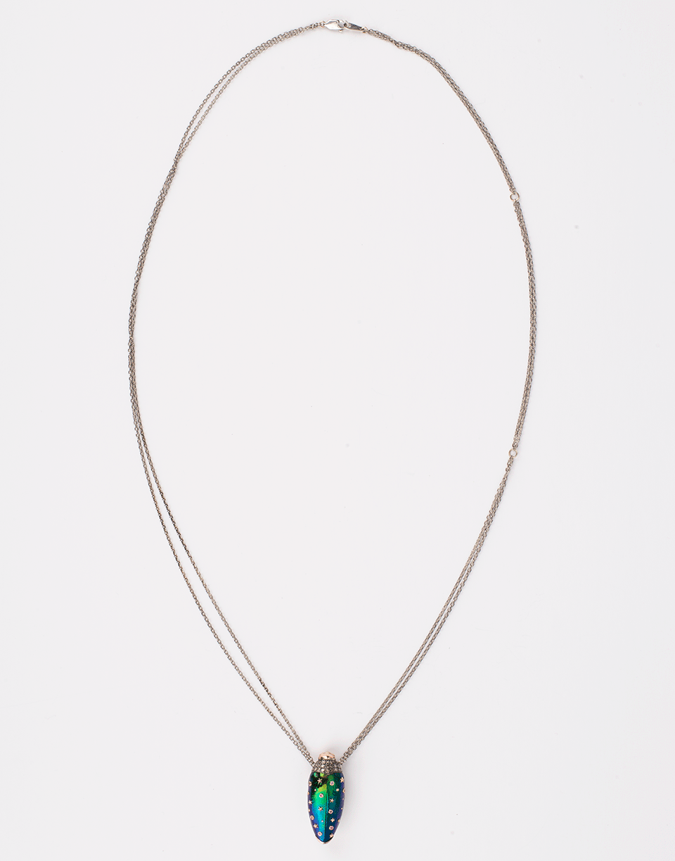 BIBI VAN DER VELDEN-Scarab Stars Necklace-ROSE GOLD