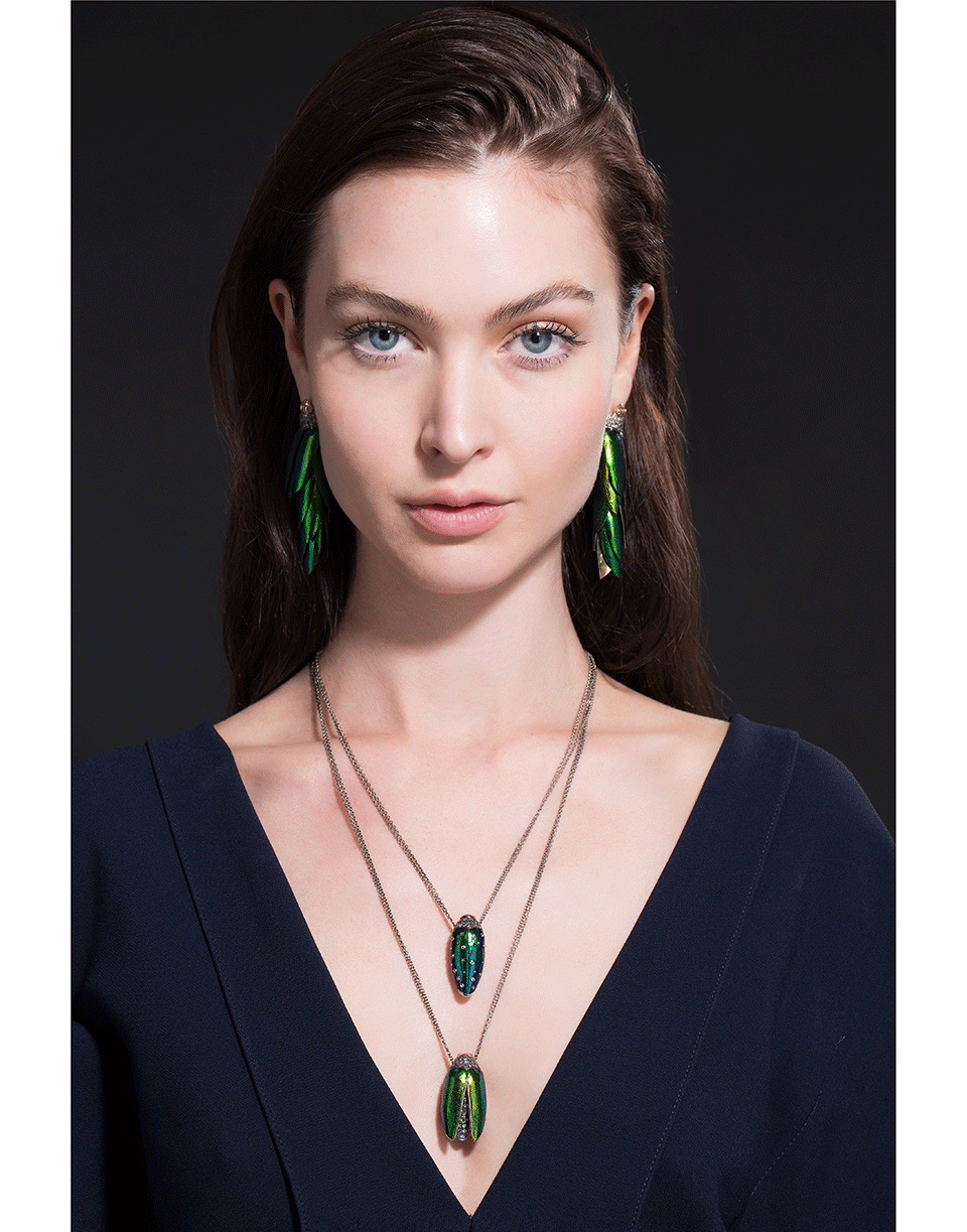 BIBI VAN DER VELDEN-Scarab Stars Necklace-ROSE GOLD