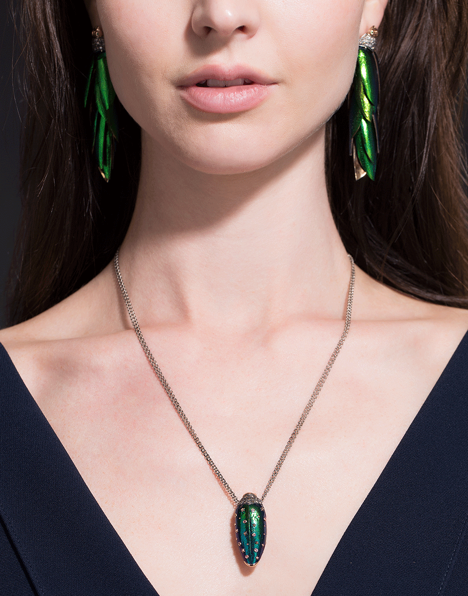 BIBI VAN DER VELDEN-Scarab Stars Necklace-ROSE GOLD