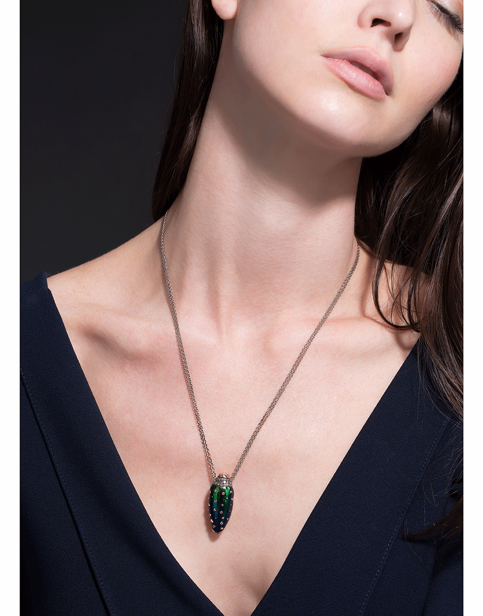 BIBI VAN DER VELDEN-Scarab Stars Necklace-ROSE GOLD