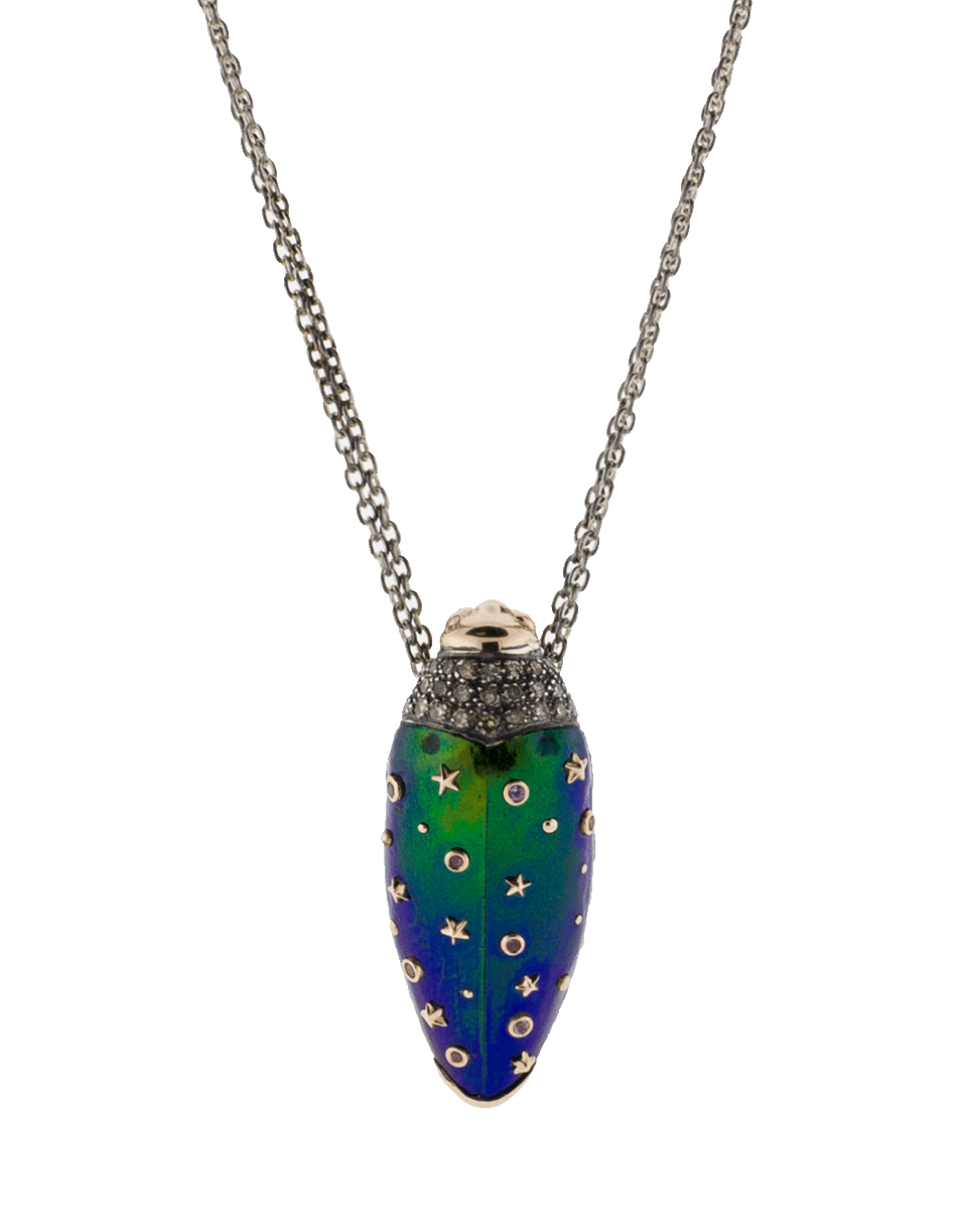 BIBI VAN DER VELDEN-Scarab Stars Necklace-ROSE GOLD