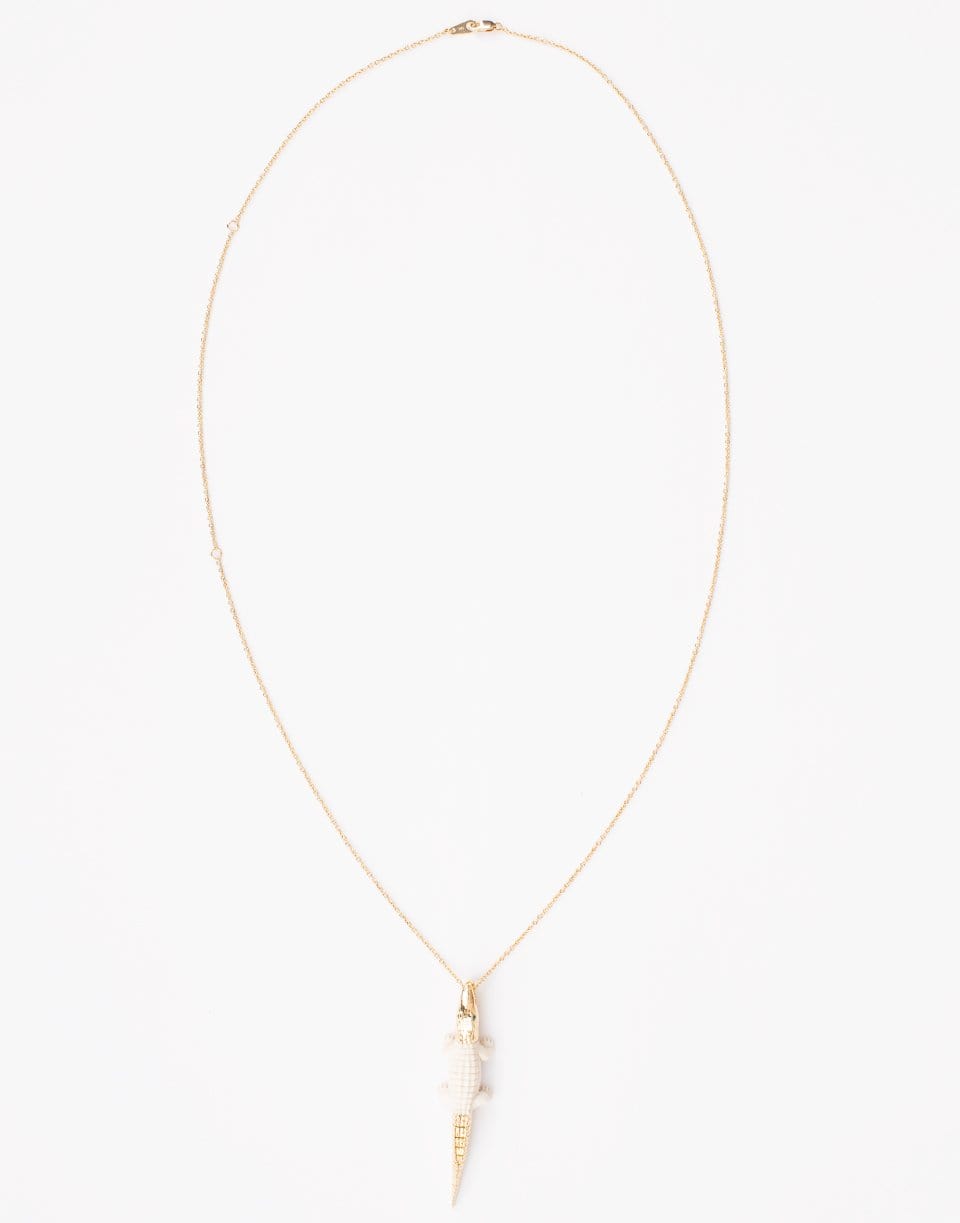 BIBI VAN DER VELDEN-Alligator Bite Necklace-YELLOW GOLD
